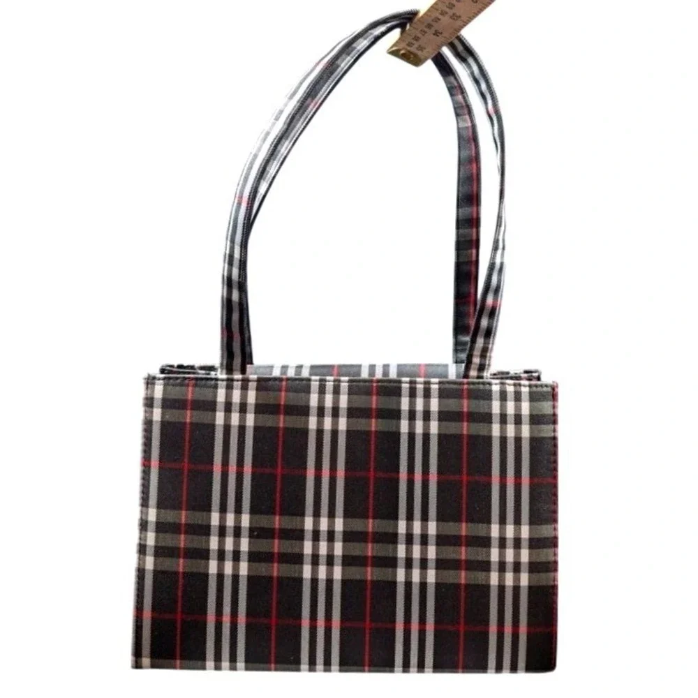 Kate Spade New York Tartan Plaid Tote Bag Shoulder Purse Leopard Lining~Vintage